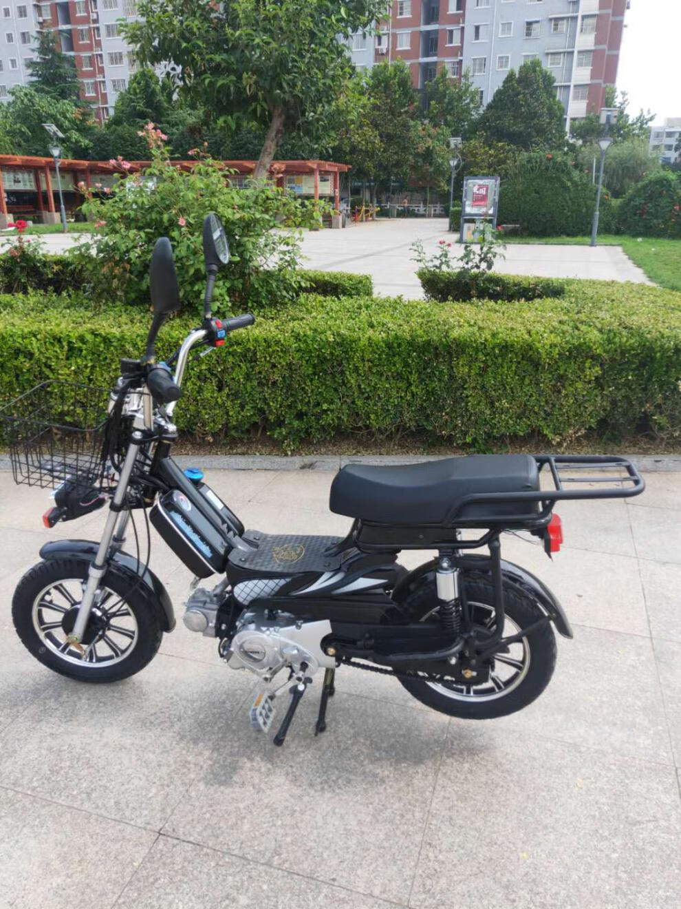 燃油自行车助力车四冲程助力4870cc发动机外卖钓鱼休闲新 蓝色建设70