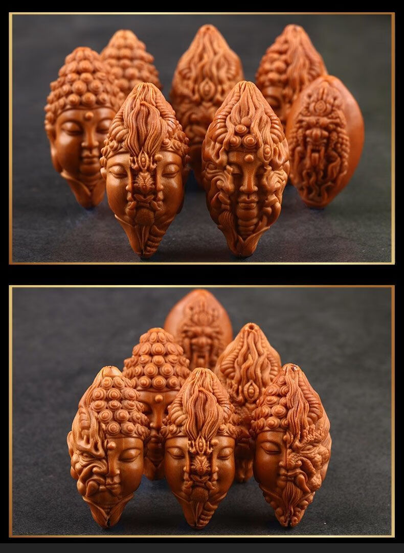 橄榄核手串一念之间橄榄核雕刻佛魔一念间大籽手工男士手串 生日礼物