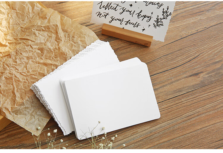 双面空白荷兰白卡纸a6明信片水彩卡纸手绘贺卡卡片花边白卡纸250g