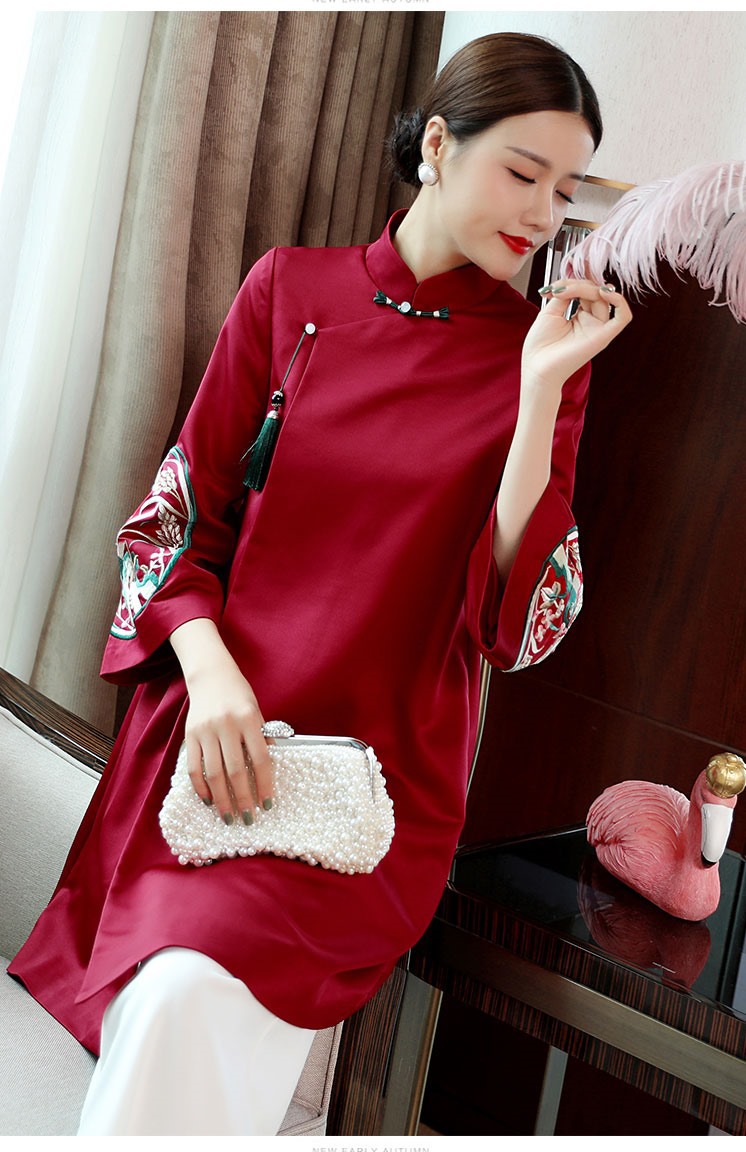 拜年服女成人冬唐装春秋装汉服秋款茶服改良中国风女装年轻版中式旗袍