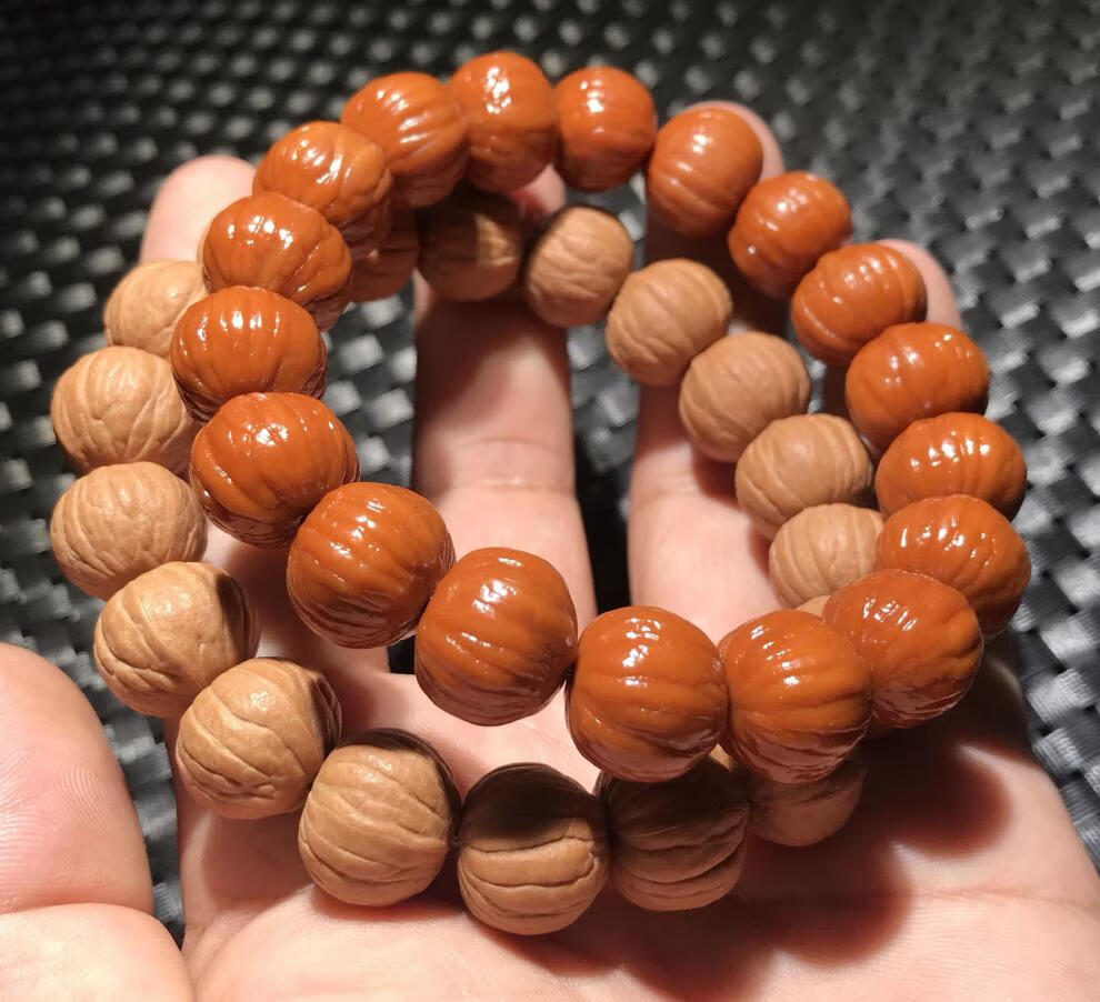 【桃花诺】河南老树野生矮桩南瓜桩猴头手串王者精品磨盘 14mm 尺寸