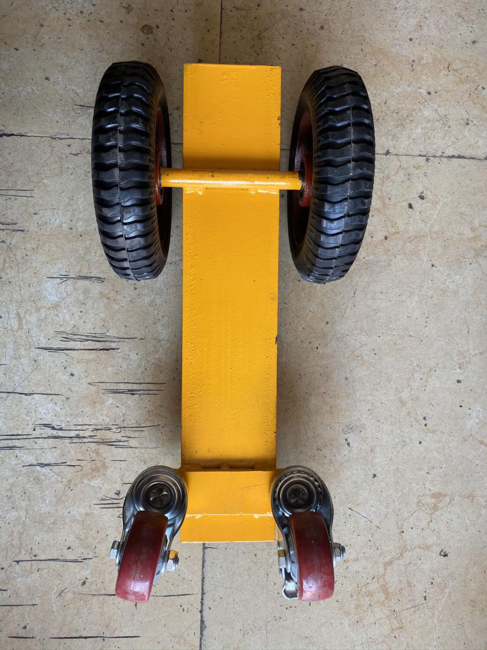 玻璃搬运推车工地石材神器手推车运输拉工具车架子实心万向槽钢车 4轮