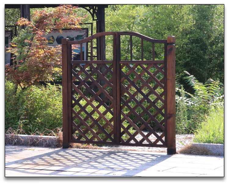 栅栏门篱笆门碳化复古防腐木门木栅栏门园艺栅栏门篱笆门花园院子门