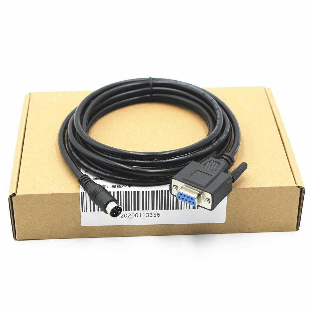 威纶通触摸屏与三菱fxplc连接线威纶tk6070ihikipiqfx通讯线黑色圆头8