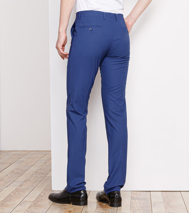 canudilo卡奴迪路中中年商务休闲西裤男士蓝色西装裤子男直筒长裤子