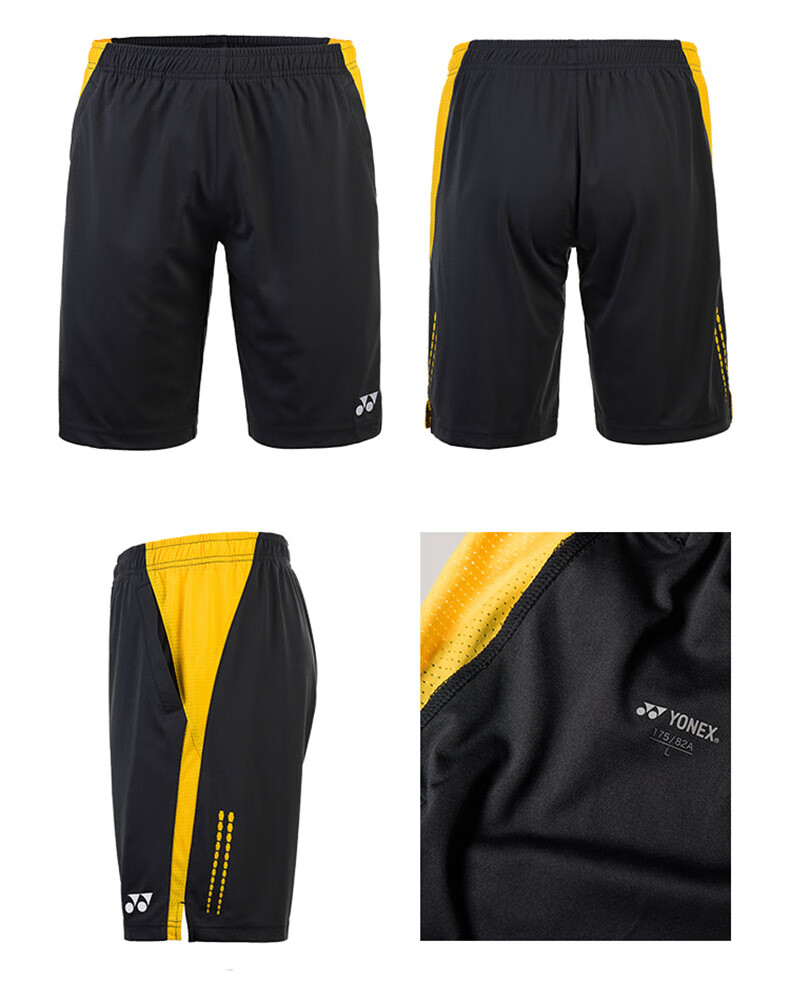 yonex尤尼克斯yy羽毛球服速干男运动短裤大赛服 120118黑色 m