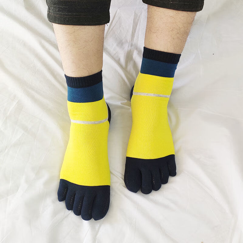 纯棉男士五指袜高品质五指袜男士中筒脚趾防臭吸汗五趾袜男袜棉分趾袜