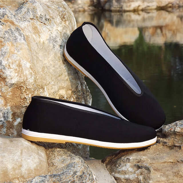 中老年老北京布鞋男圆口布鞋男软底男鞋防滑老头鞋特大码男士布鞋橡胶