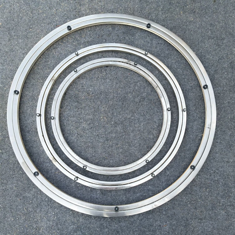 火锅桌玻璃防滑底座圆桌面轨道滑轮餐桌不锈钢转芯旋转转盘器 直径120