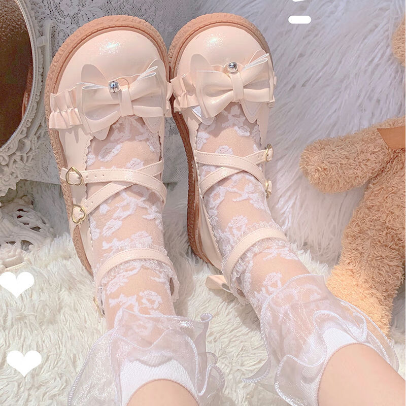 好质量日系lolita蕾丝花边中短筒仙女透明玻璃水晶洛丽塔袜子女夏季薄