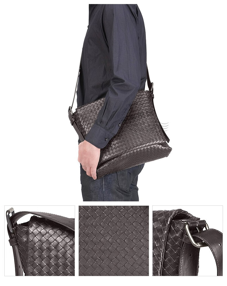 bv男包牛皮编织斜跨邮差包443872 黑色443872 v4651 1000【图片 价格