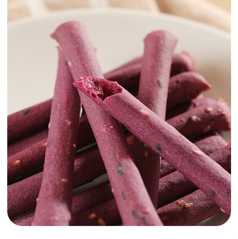 紫薯棒 低脂零食健身即食代餐地瓜干紫薯干番薯干100g