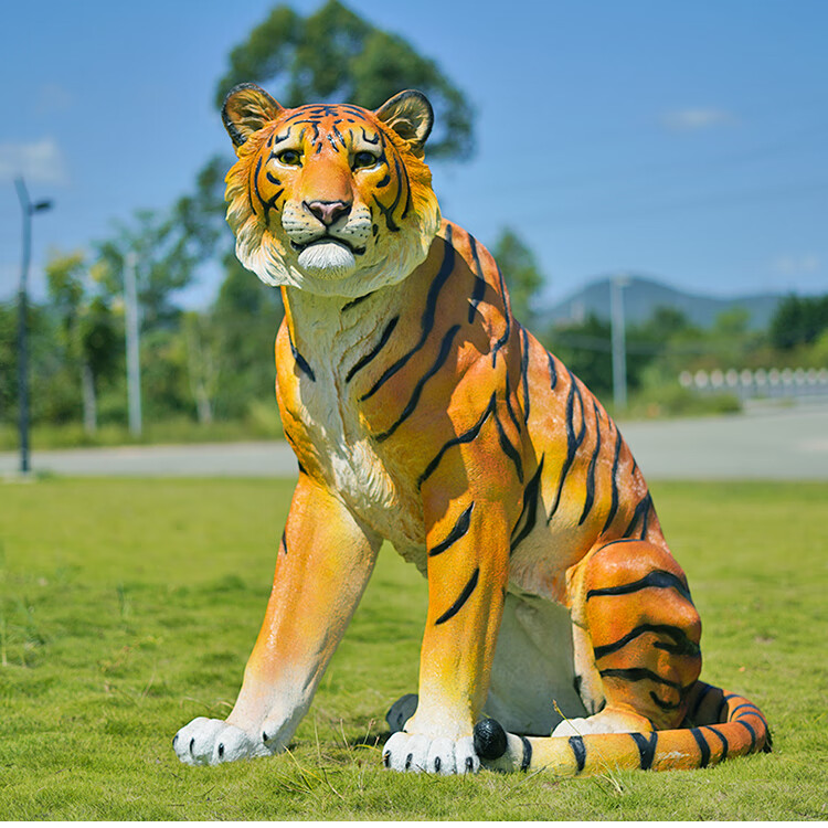 户外仿真大老虎雕塑动物模型装饰园林景观摆件草坪景区假道具摆设 小