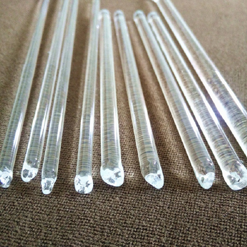 水晶灯配件玻璃棒带孔 工程灯饰圆棒玻璃条 酒店大厅灯具装饰挂件定制