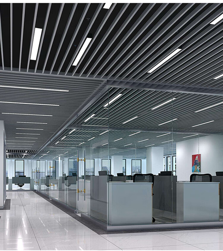 长条方通灯led天花灯条形木格栅吊顶灯长方形办公室铝方通灯 白色120x