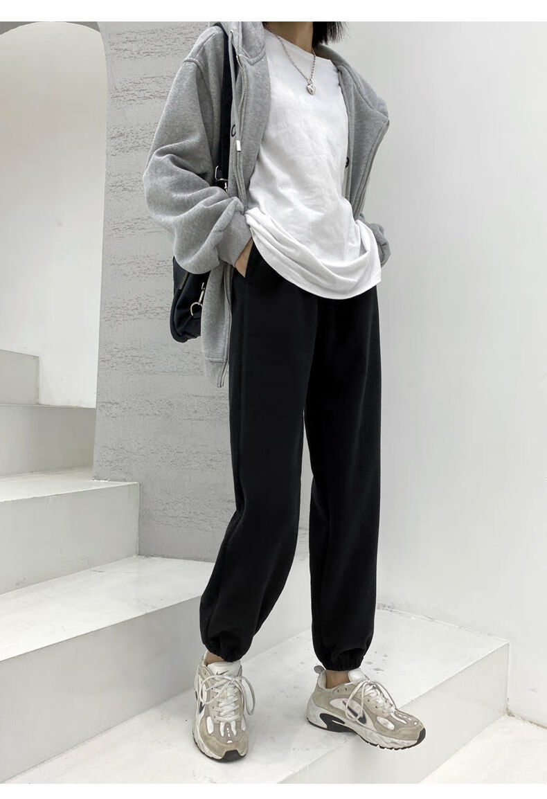 夏季灰色显瘦百搭新款休闲裤卫裤哈伦裤子百搭灰色薄款s建议95斤内