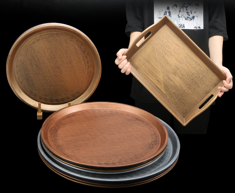 餐厅传菜托盘 商用塑料托盘防滑火锅店餐厅饭店酒店端菜传菜上菜大号