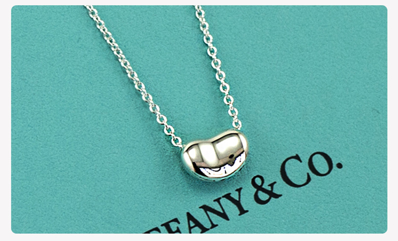 蒂芙尼tiffany豆豆爱心女友礼物925银心形豆豆蚕豆银项链男bean豆果