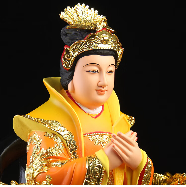 碧霞元君摆件 碧霞元君泰山娘娘奶奶圣母老母三霄神像树脂佛像居家