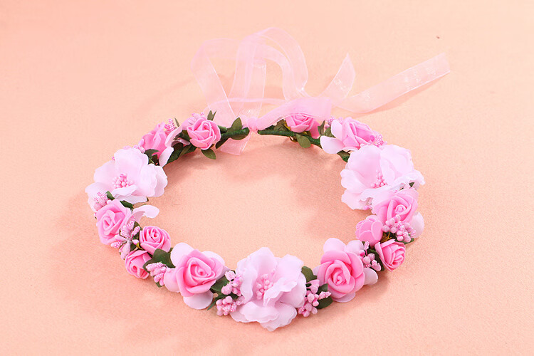 花环头饰成人新娘装饰韩式婚纱仿真花朵发箍森女海边度假沙滩配饰头花