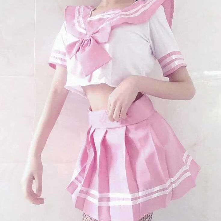 半身裙梦夜超性感日韩系列可爱粉红少女超短裙校园学生jk制服套装粉色