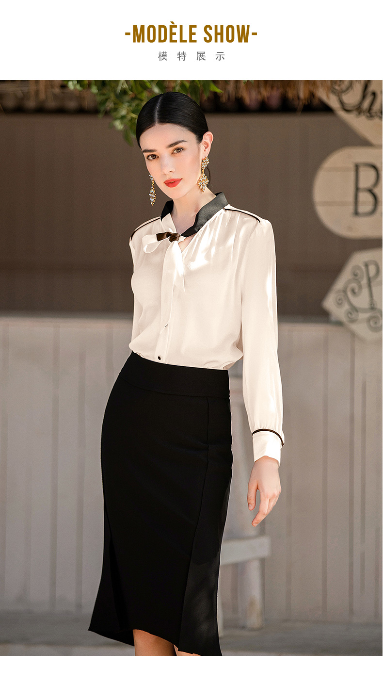 ad简约女士白衬衫气质职业装办公室秘书套装上班正装正式场合套裙衬衫