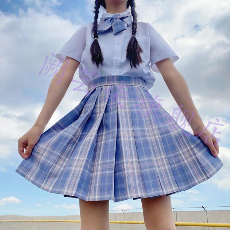 夏季短袖衬衫格裙套装全套小女孩jk制服半身裙子11至岁13中大童8小