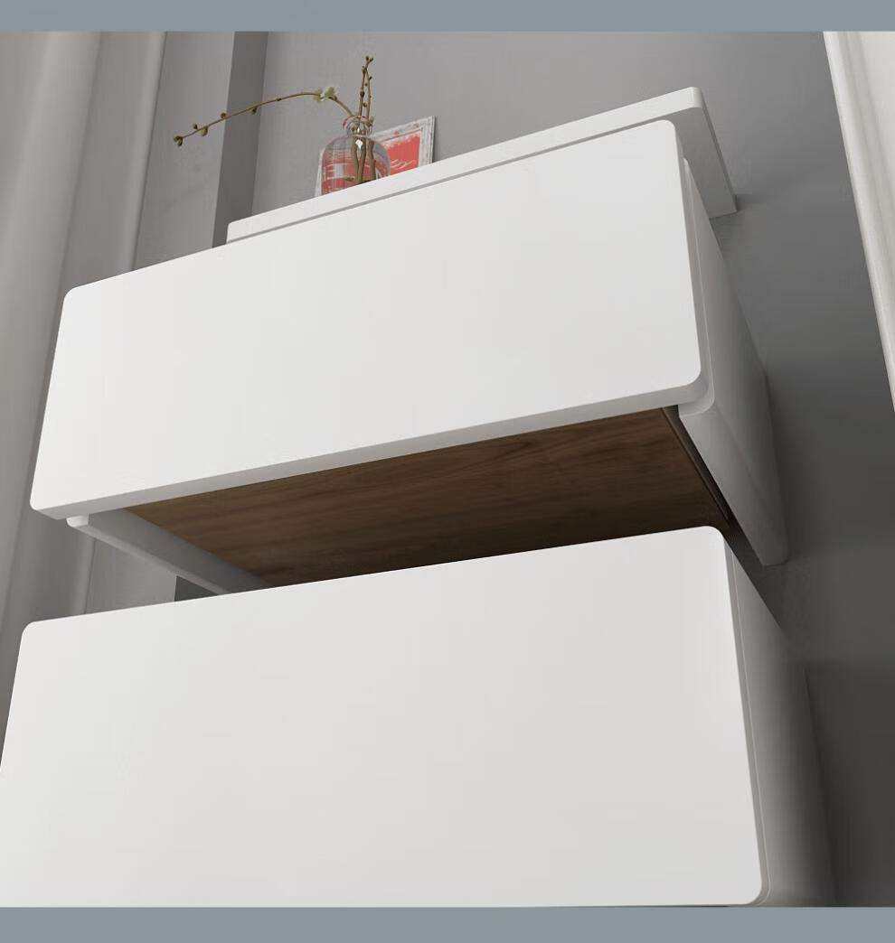 壁挂式悬空床头柜实木壁挂抽屉搁板墙上梳妆创意网红悬空床头柜壁柜