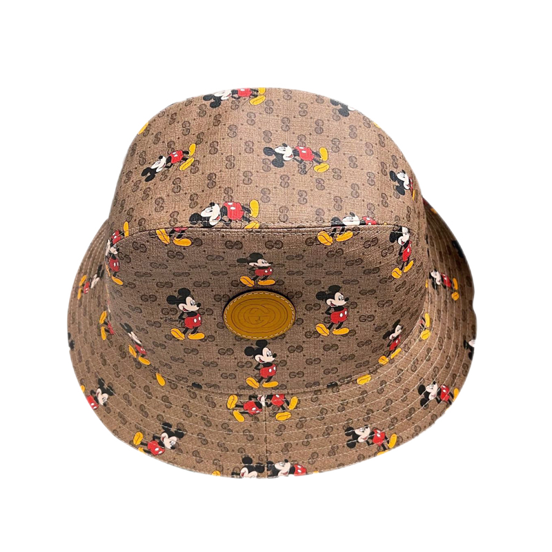 情人节礼物gucci古驰棕色xdisney米奇渔夫帽ai棕色m