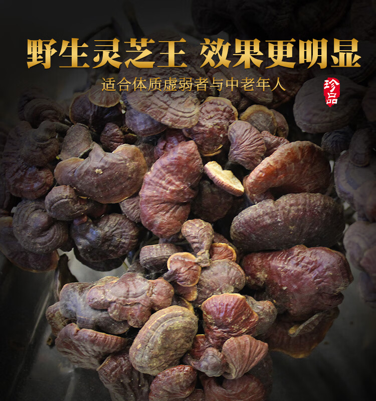 夜之君正宗天然野生灵芝干货特级海南灵芝王整枝灵芝泡酒250g可切片