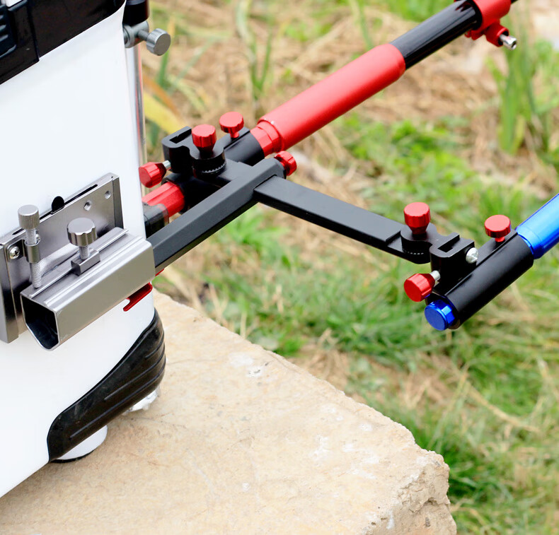 铝镁合金钓箱双炮台支架万向加厚钓椅双炮台架座双杆双头渔具配件铝镁