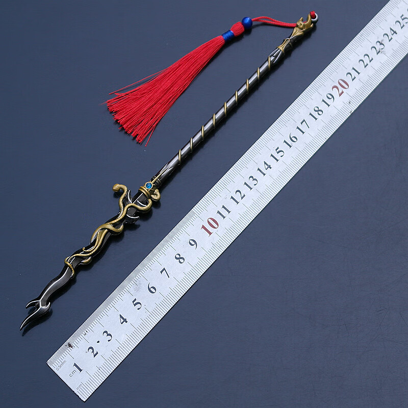唐三蓝银霸王枪玄铁剑凤尾九雏张飞蛇矛血矛金属模型20厘米张飞关注