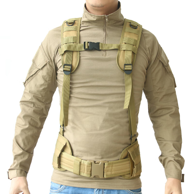 户外休闲战术腰封胸挂吊带双肩背带挂带h带 多功能外腰带 黑色 均码