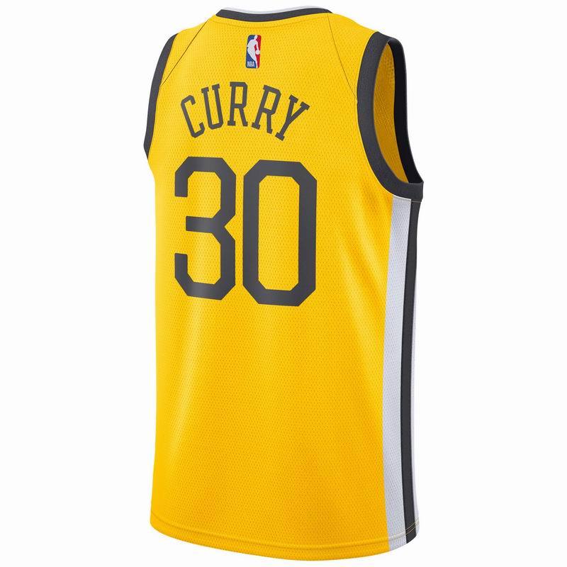 勇士队库里球衣30号 curry 复古城市运动男女nba篮球服 库里白色