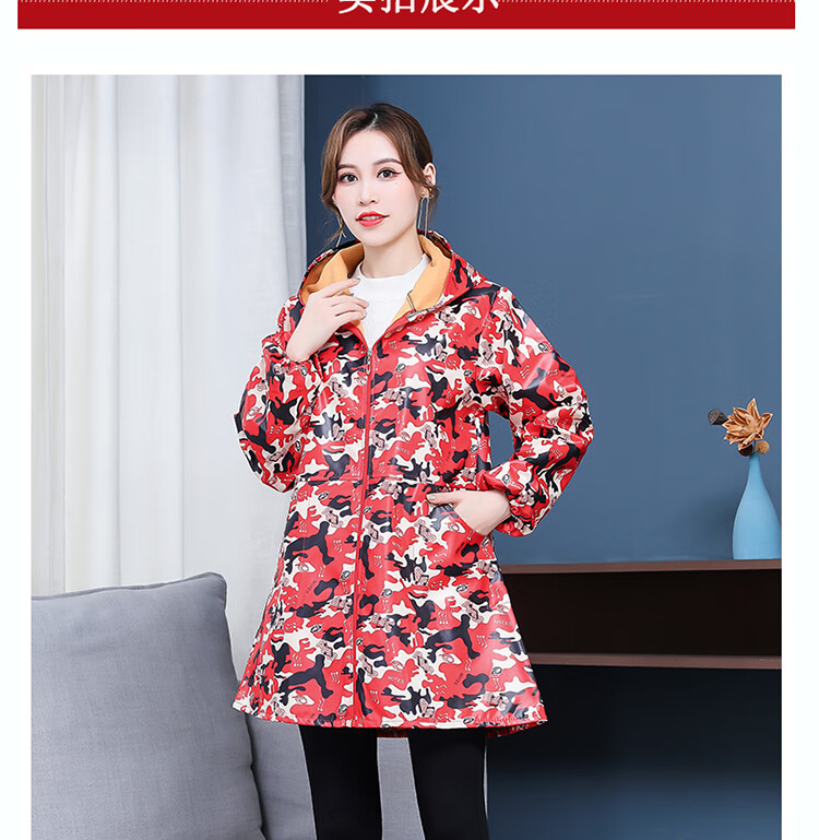 套羽绒服罩衣防水加绒防油成人女冬季外围裙加厚工作服连帽子韩版粉色