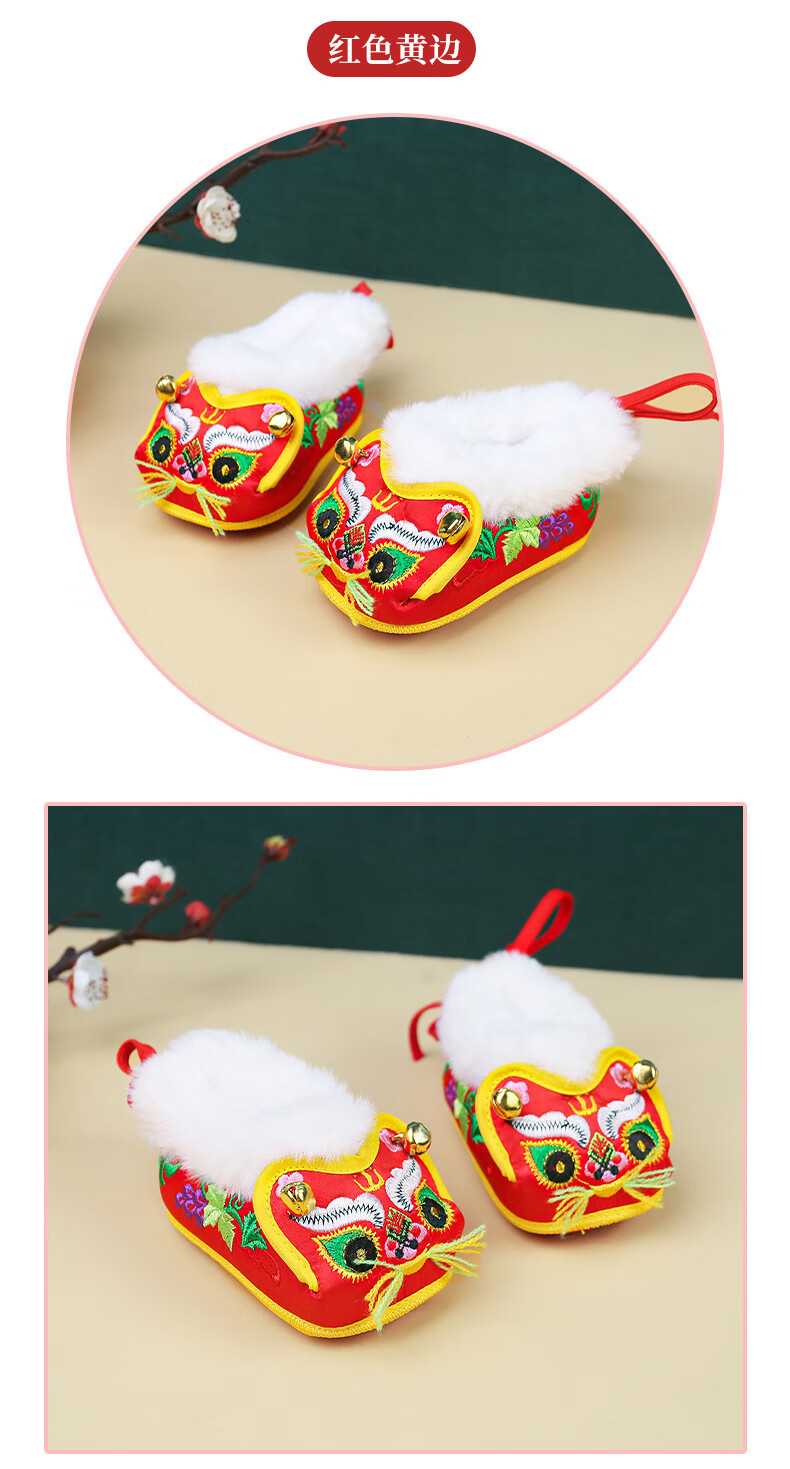 诺贝宜冬宝宝学步鞋子周岁鞋婴儿虎头鞋宝宝猫头鞋手工传统加厚保暖