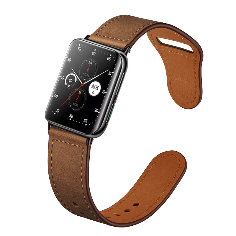 【复古小牛皮反扣】黑色 【oppo watch2】46mm 高清膜*2【图片