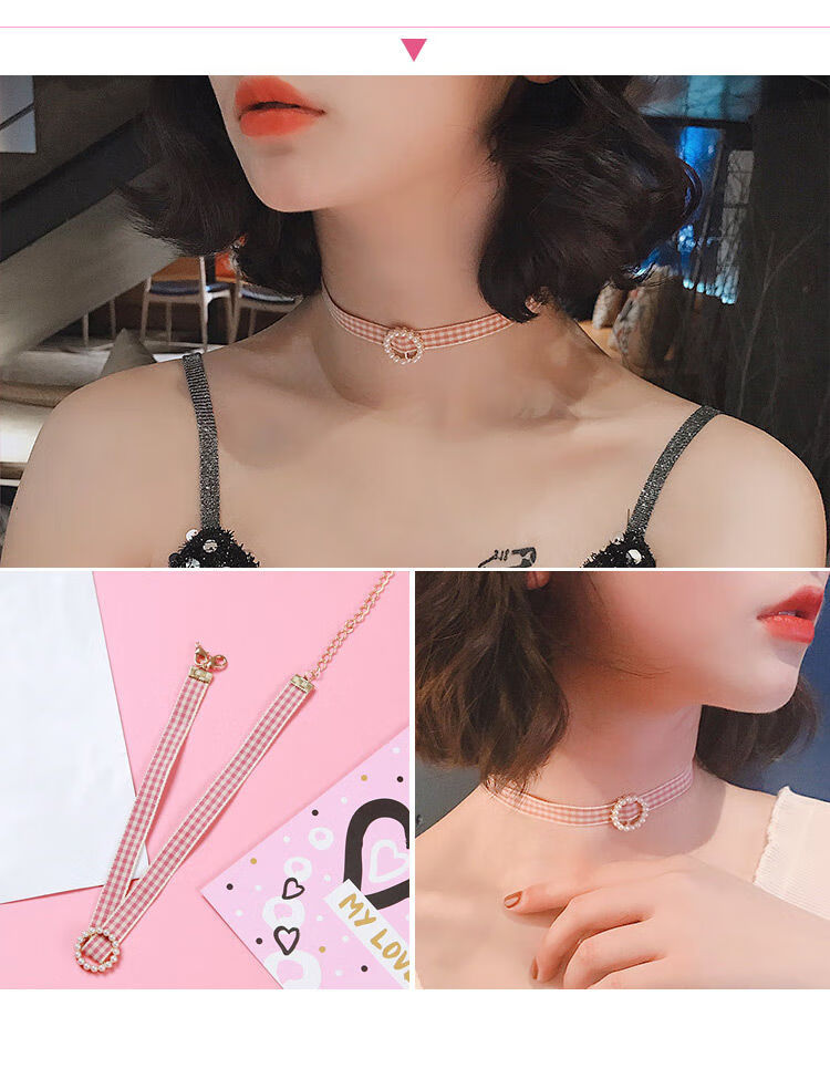 七i夕少女甜美锁骨链女仙气森系颈带脖子饰品ins简约网红项链项圈颈带