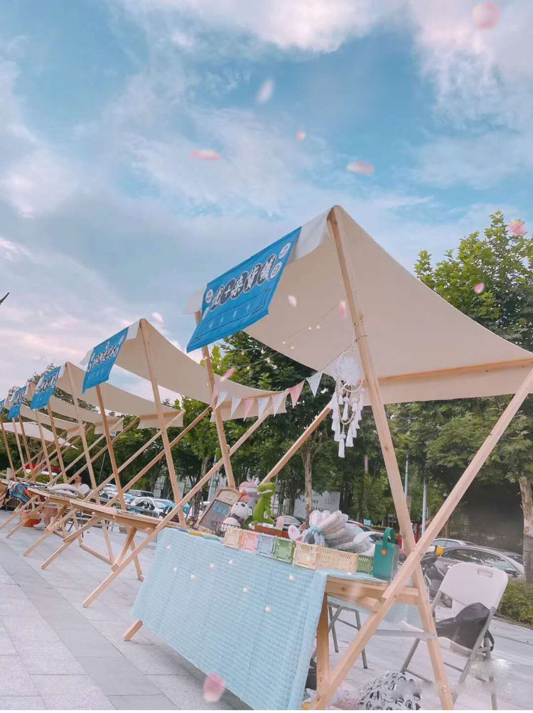 优选好物市集展示架木质活动棚架移动小摊位售货车集市摆摊货架夜市