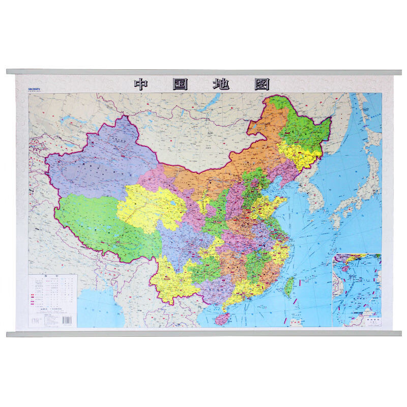 2019新版中国地图挂图加世界地图挂图11米x08米政区交通人文版人文版