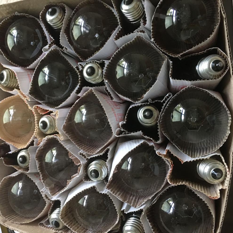 耐高压普通电灯泡220v25/40/60w/100w200瓦老式灯泡白炽灯泡黄光 2米