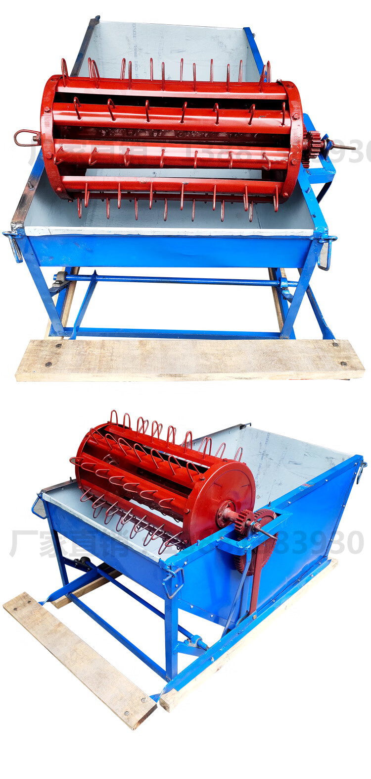 脚踏式打谷机人力脱粒机简易水稻打谷子收割机轻便半自动农用脱粒