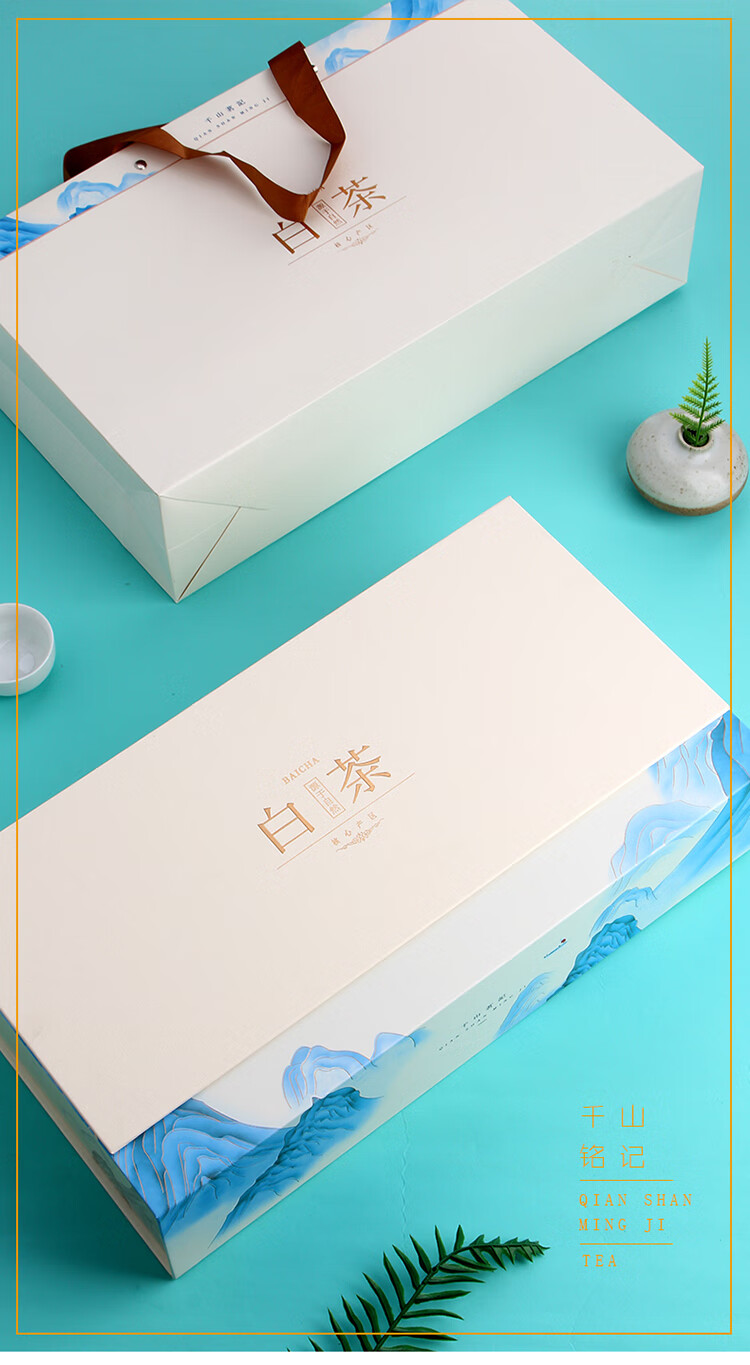 白茶礼盒空盒通用半斤装安吉特产茶叶盒包装盒复古礼品盒定制 白色 不