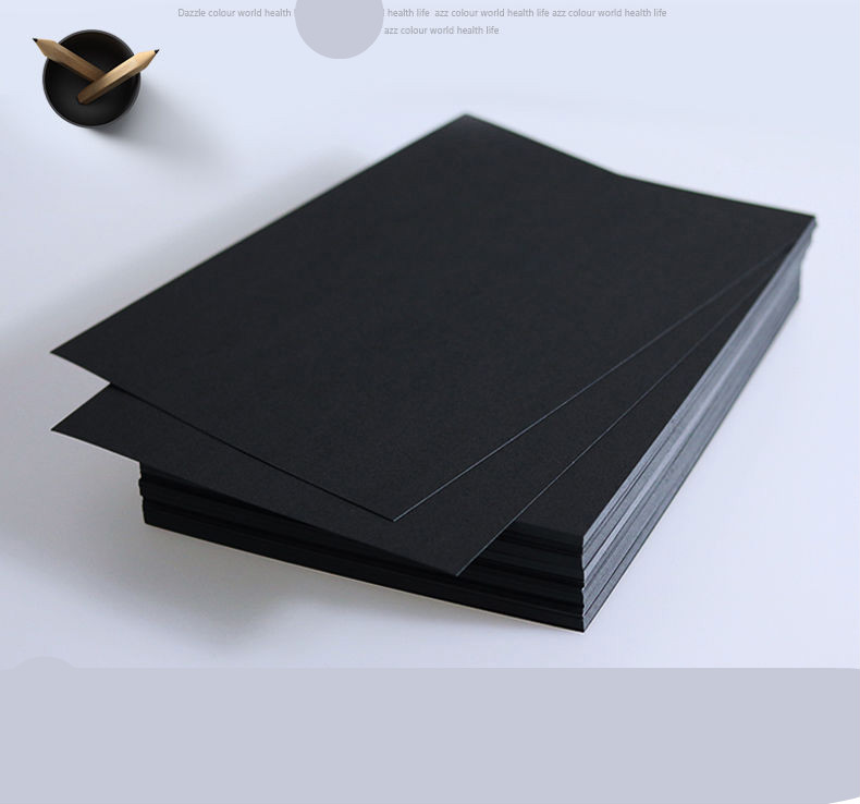 a3黑色卡纸4k手工硬卡纸300克厚卡纸a4纸8k开黑卡纸4开美术画画纸a