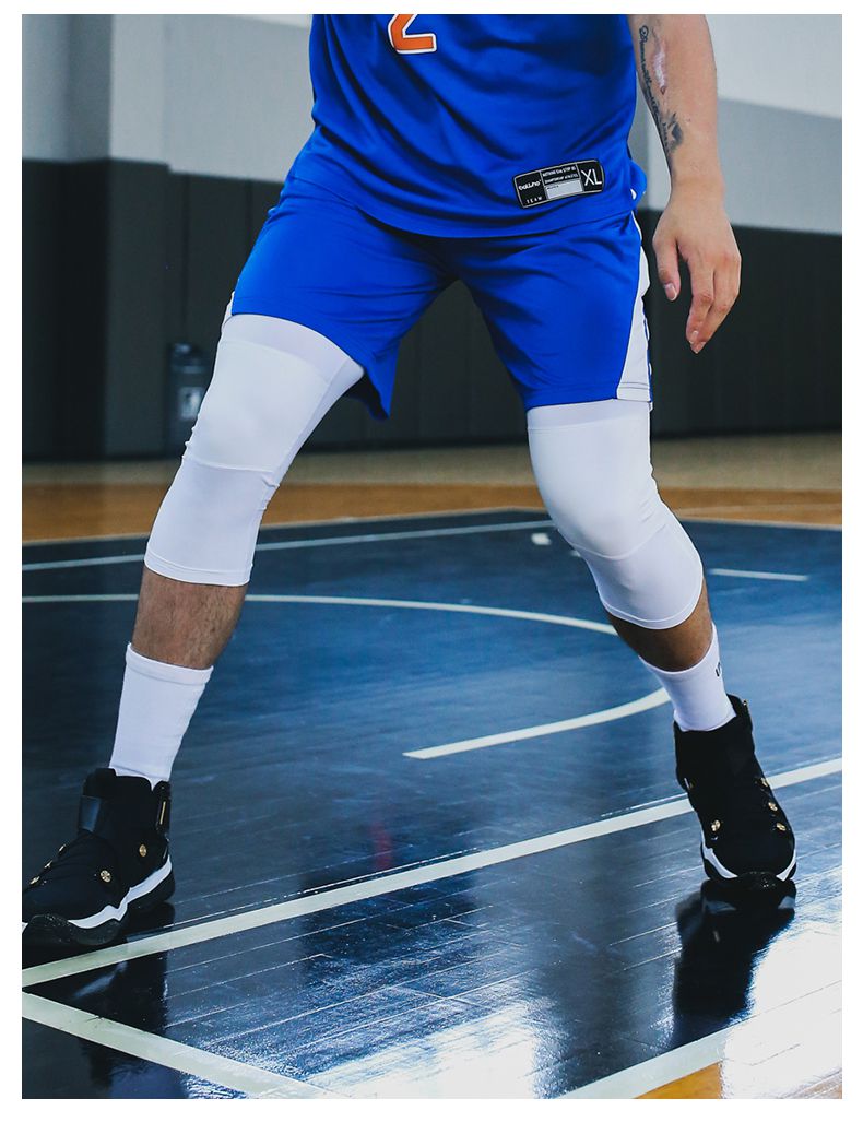 篮球紧身裤五分七分男美式球裤单腿运动训练速干打底裤7分白色m建议