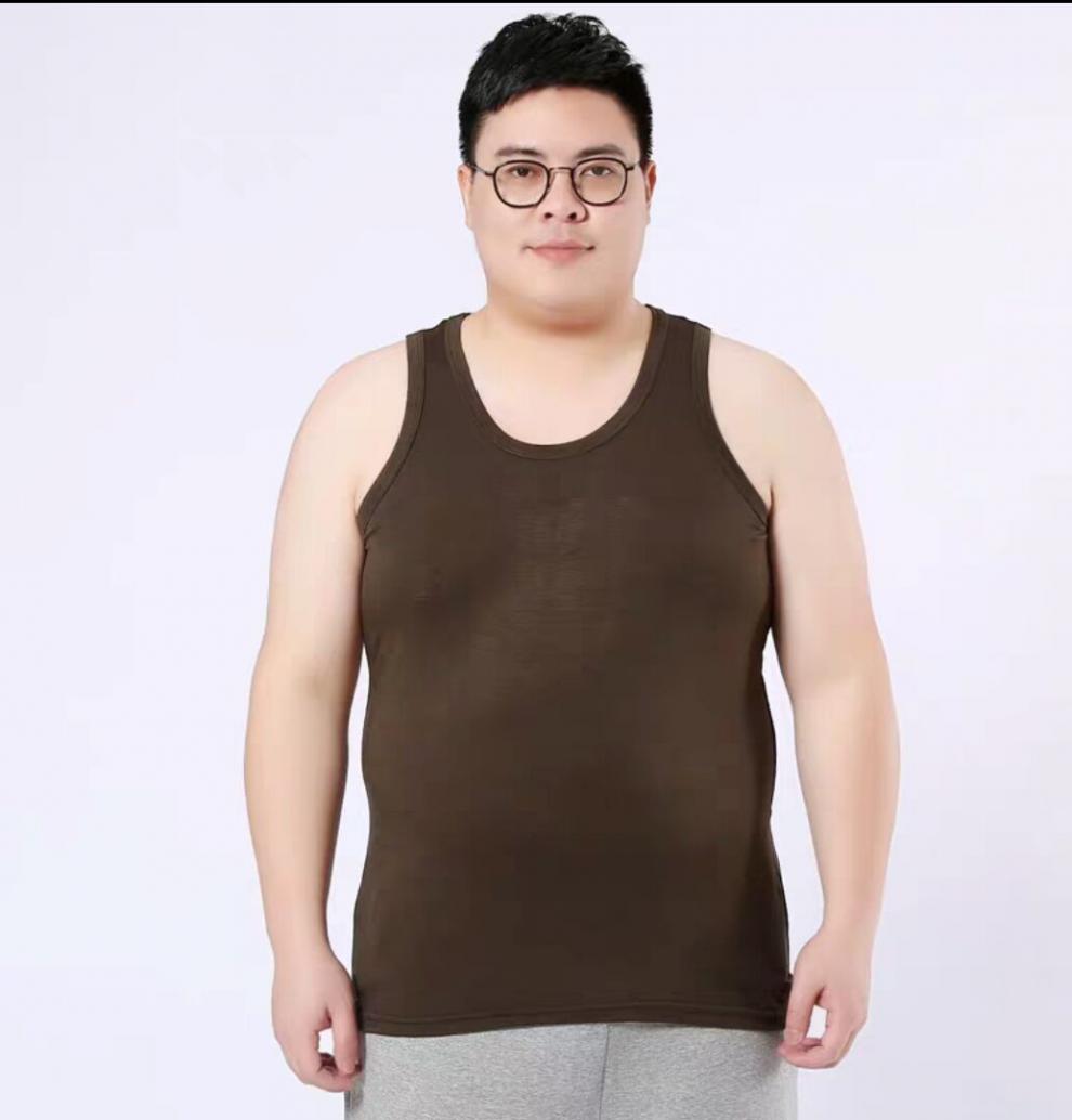 高品质中老年纯棉背心汗衫男2021夏季新款300斤男士棉背心胖子肥佬