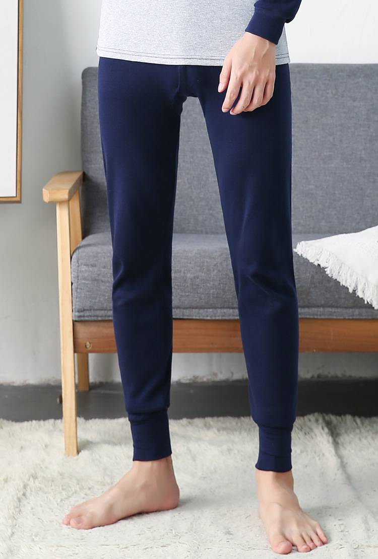 浪莎秋线裤单条裤条纹裤青少年棉毛衬裤纯棉保暖裤男加厚男士打底毛裤