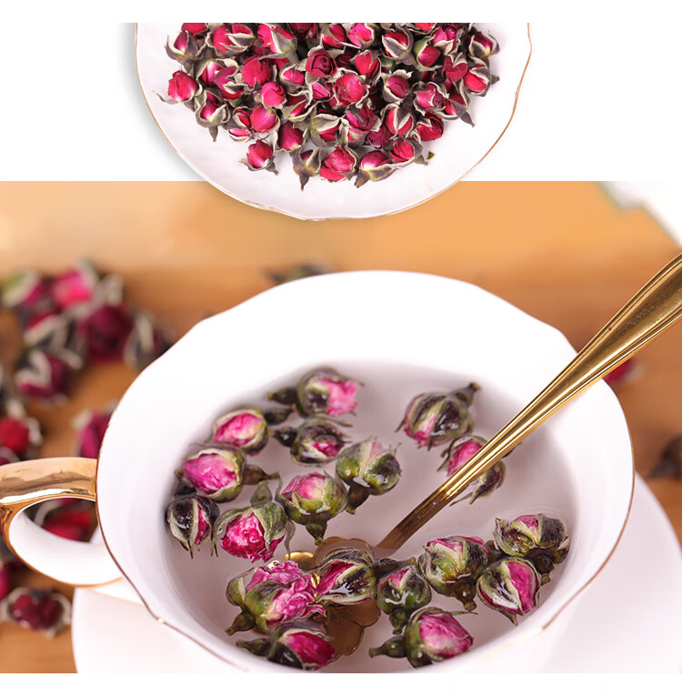 金边玫瑰花茶干玫瑰花云南食用玫瑰干花泡茶200g