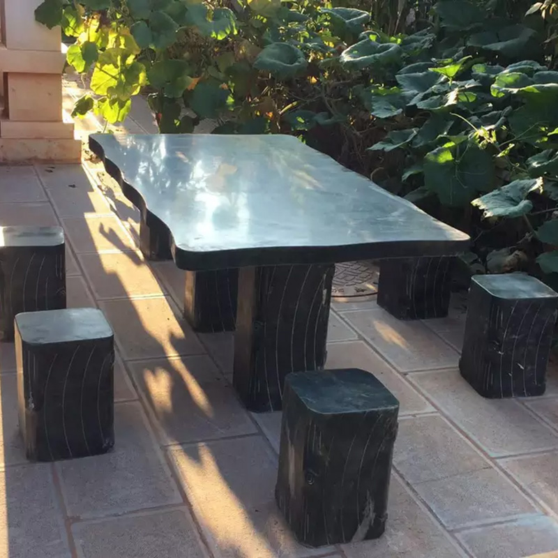 石桌石凳庭院花园家用户外石头桌椅阳台石茶桌室外长方形石桌子 150*