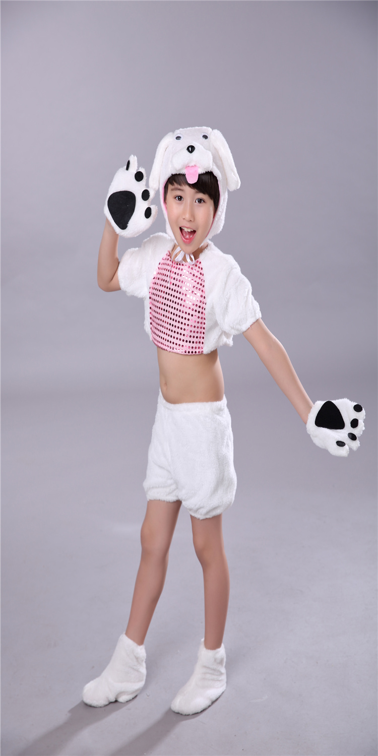 六一儿童表演服装动物服狗狗演出服装夏季新短袖分体幼儿园合唱服 男